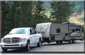 truck pulling rental rv